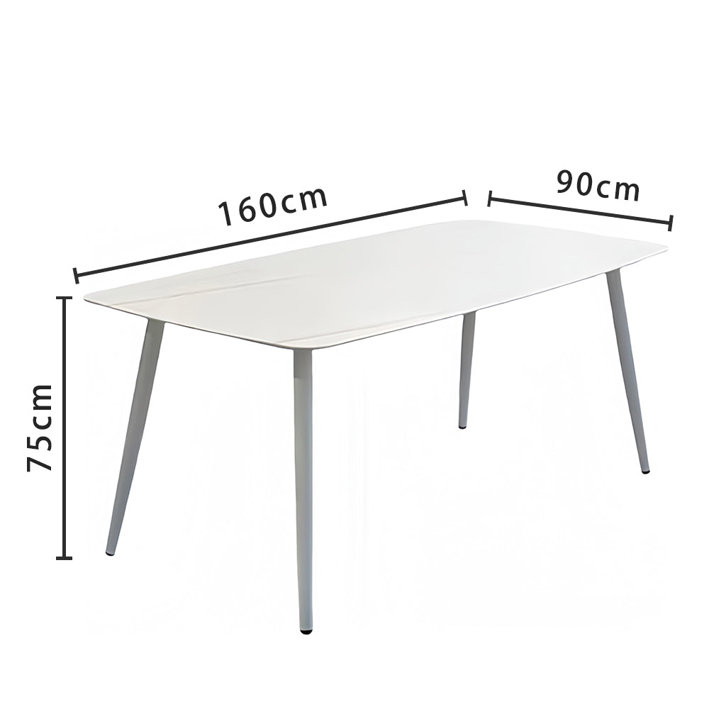 LIVARA DT1162 Dining Style Minimalist Stone Sintered 130-140-160-180cm Table-White