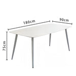 LIVARA DT1162 Dining Style Minimalist Stone Sintered 130-140-160-180cm Table-White