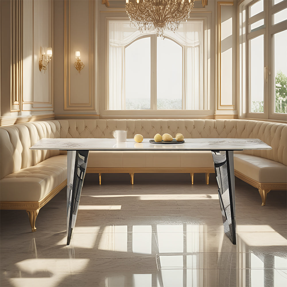 LIVARA DT1176 Sintered Dining Tabletop 140/160/180cm Length Stainless Thickness Table 12mm Steel Stone Frame