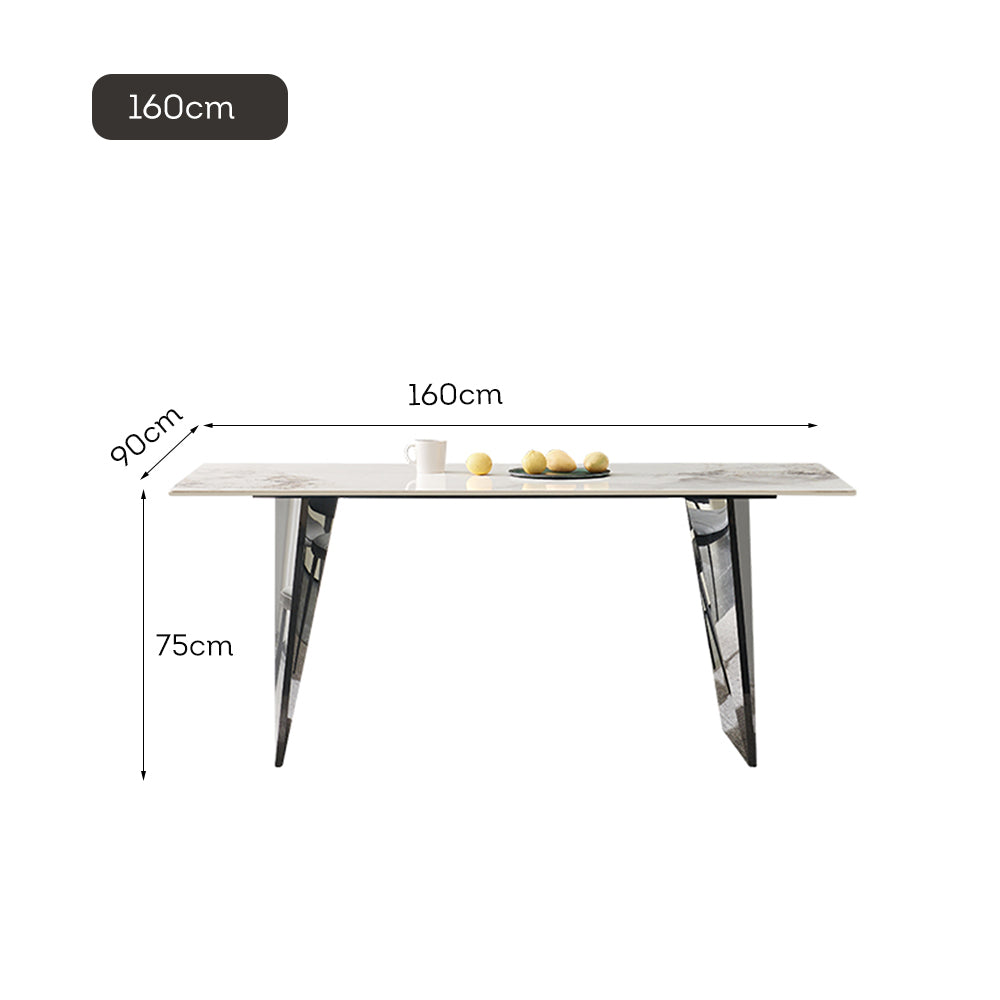 LIVARA DT1176 Sintered Dining Tabletop 140/160/180cm Length Stainless Thickness Table 12mm Steel Stone Frame