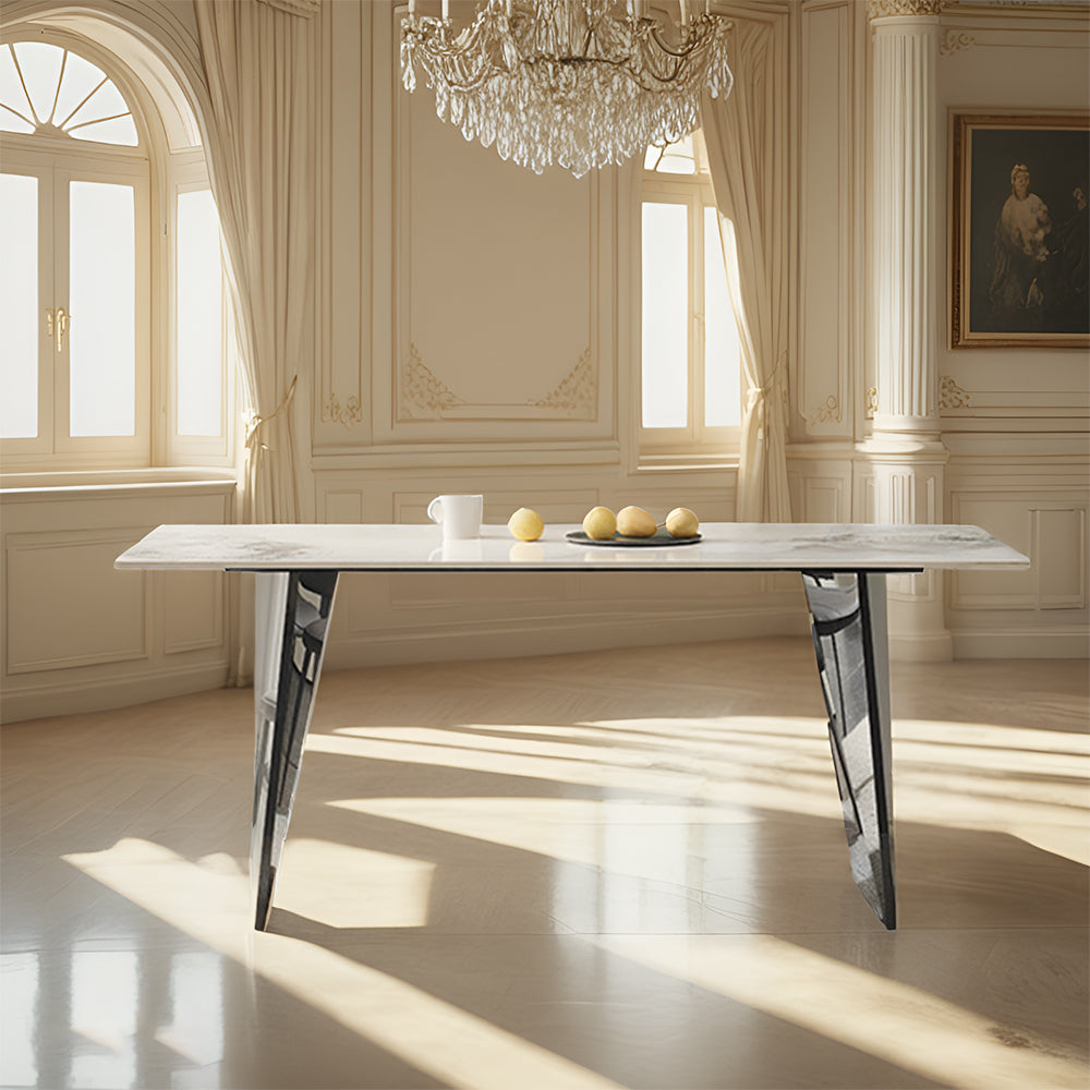 LIVARA DT1176 Sintered Dining Tabletop 140/160/180cm Length Stainless Thickness Table 12mm Steel Stone Frame
