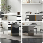 LUXORA DT1177 Tabletop 12mm Thickness Sintered Length 140/160/180cm Dining Stone Table