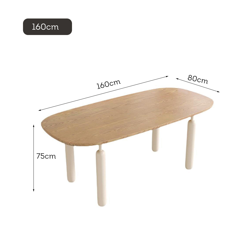 LUXORA DT1204 Length 140/160/180cm Steel Dining Wood Tabletop Solid Stainless Table Frame