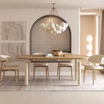 LUXORA DT1204 Length 140/160/180cm Steel Dining Wood Tabletop Solid Stainless Table Frame