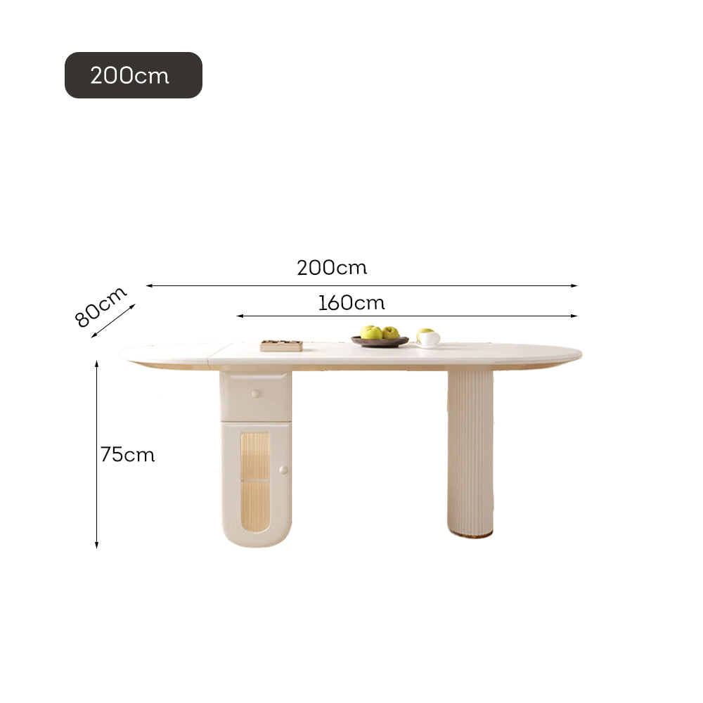 LUXORA DT1212 Sintered Tabletop Half-folding Table Dining 160/180/200cm Stone Length Tabletop