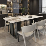 LUXORA DT1222 Carbon Length Sintered Dining Steel Tabletop 140/160/180cm Stone Table Legs