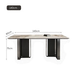 LUXORA DT1222 Carbon Length Sintered Dining Steel Tabletop 140/160/180cm Stone Table Legs