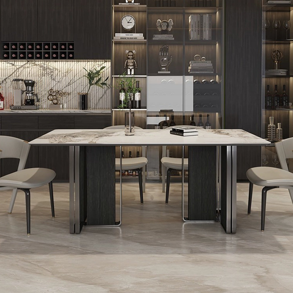 LUXORA DT1222 Carbon Length Sintered Dining Steel Tabletop 140/160/180cm Stone Table Legs