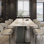 LUXORA DT1222 Carbon Length Sintered Dining Steel Tabletop 140/160/180cm Stone Table Legs