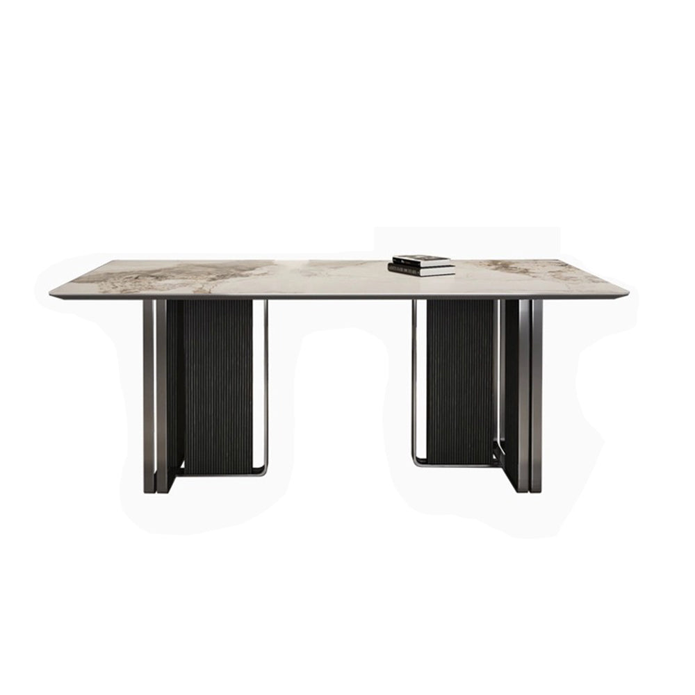 LUXORA DT1222 Carbon Length Sintered Dining Steel Tabletop 140/160/180cm Stone Table Legs