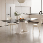 LIVARA DT1225 Length Carbon Sintered Stone Table Tabletop 140/160/180cm Steel Dining Legs