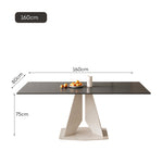 LIVARA DT1225 Length Carbon Sintered Stone Table Tabletop 140/160/180cm Steel Dining Legs