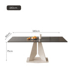 LIVARA DT1225 Length Carbon Sintered Stone Table Tabletop 140/160/180cm Steel Dining Legs
