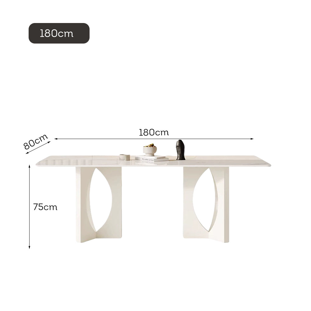LIVARA DT1226 Stone Sintered Dining Carbon 140/160/180cm Table Tabletop Length Steel Legs