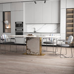 LUXORA DT1227 Table Dining Steel Sintered 140/160/180cm Tabletop Length Stainless Stone Frame