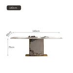LUXORA DT1227 Table Dining Steel Sintered 140/160/180cm Tabletop Length Stainless Stone Frame