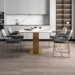 LUXORA DT1227 Table Dining Steel Sintered 140/160/180cm Tabletop Length Stainless Stone Frame