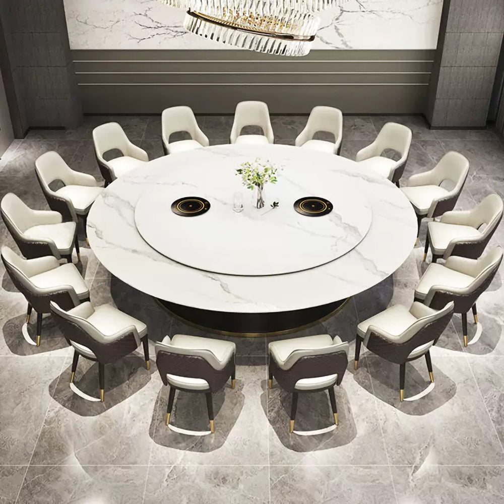 LUXORA DT1240 180-200-220-240-260-280-300-320cm Round Luxury Light Sintered Style Dining Stone Table