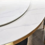 LUXORA DT1240 180-200-220-240-260-280-300-320cm Round Luxury Light Sintered Style Dining Stone Table