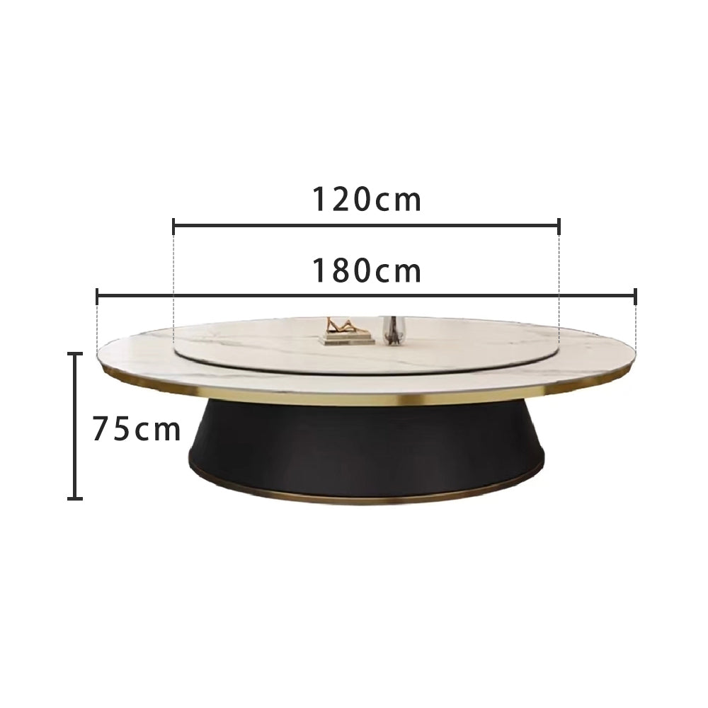 LUXORA DT1240 180-200-220-240-260-280-300-320cm Round Luxury Light Sintered Style Dining Stone Table