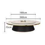 LUXORA DT1240 180-200-220-240-260-280-300-320cm Round Luxury Light Sintered Style Dining Stone Table