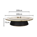 LUXORA DT1240 180-200-220-240-260-280-300-320cm Round Luxury Light Sintered Style Dining Stone Table