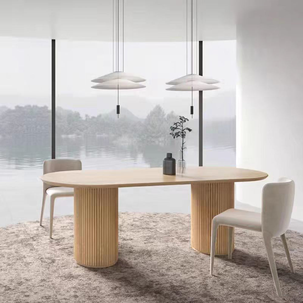 LUXORA DT1271 Wood Dining Solid 140-160-180-200cm Minimalist Style Table