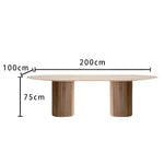 LUXORA DT1271 Wood Dining Solid 140-160-180-200cm Minimalist Style Table