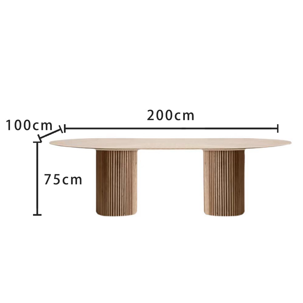 LUXORA DT1271 Wood Dining Solid 140-160-180-200cm Minimalist Style Table
