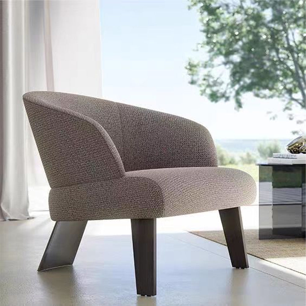 LIVARA EC1005 Titanium Frame High-End Design Wooden Steel Black Leisure Chair