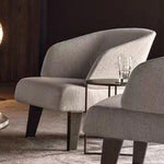 LIVARA EC1005 Titanium Frame High-End Design Wooden Steel Black Leisure Chair