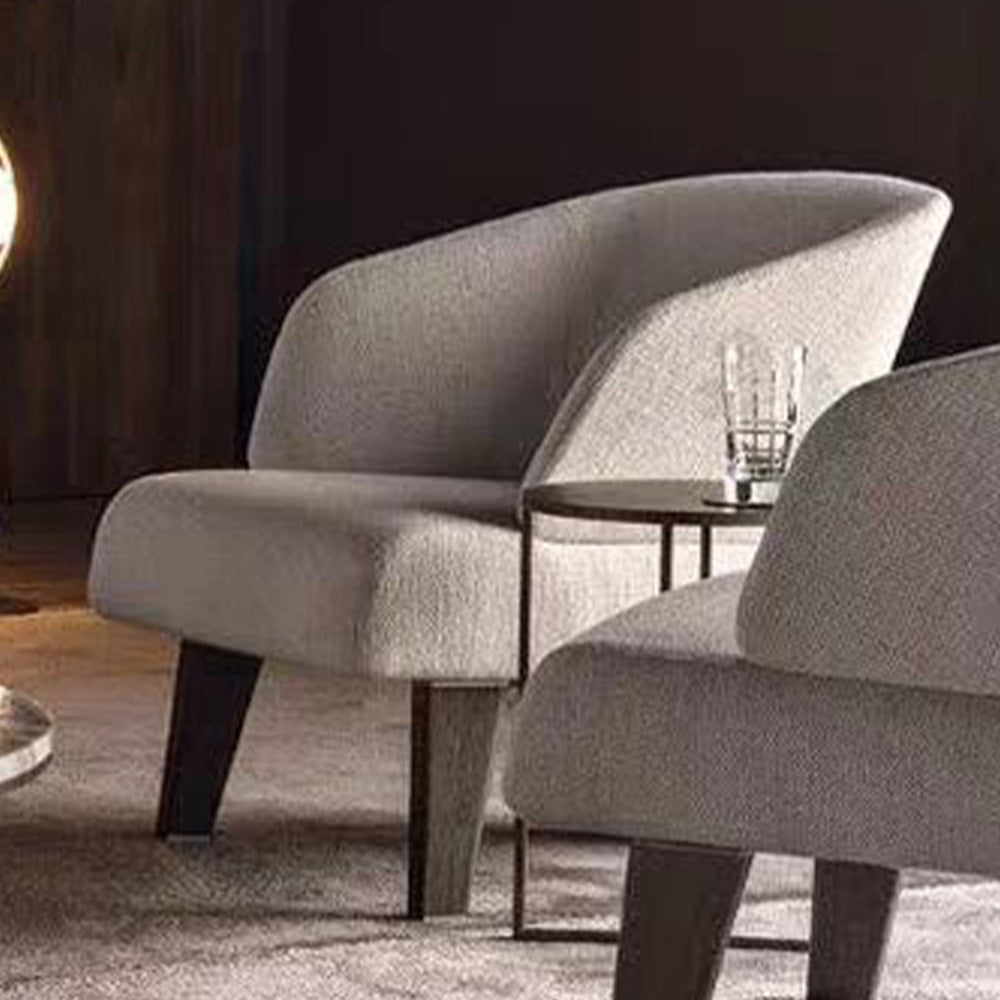 LIVARA EC1005 Titanium Frame High-End Design Wooden Steel Black Leisure Chair
