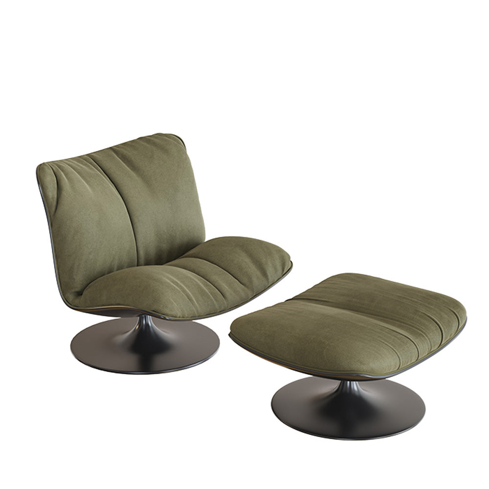 LIVARA EC1006 Duckbill High-Density Fabric Chair Base Sponge Fiberglass Swivel Ottoman