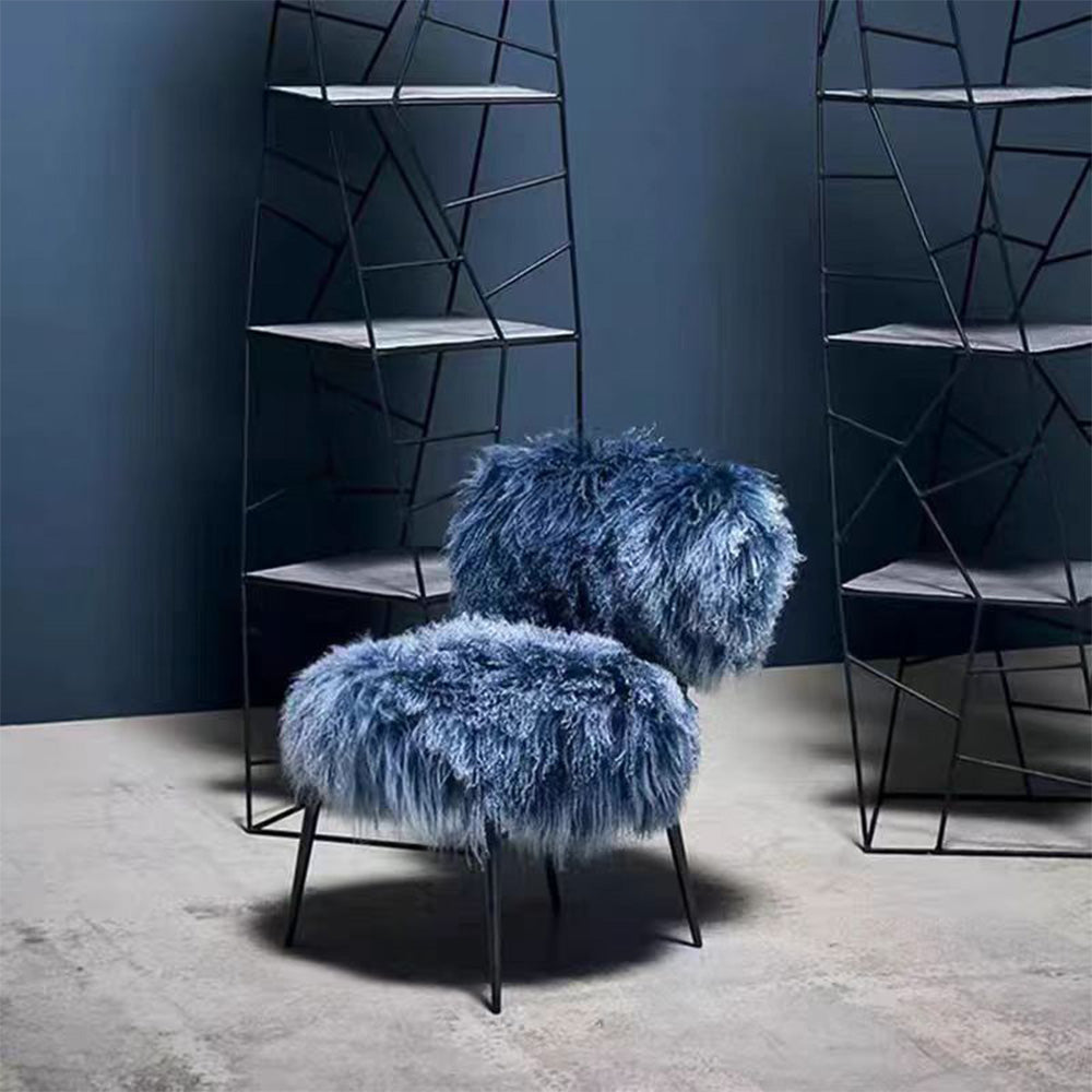 LIVARA EC1009 Leisure High-End Bentwood Wool Stainless Design Luxury Steel Fabric Chair