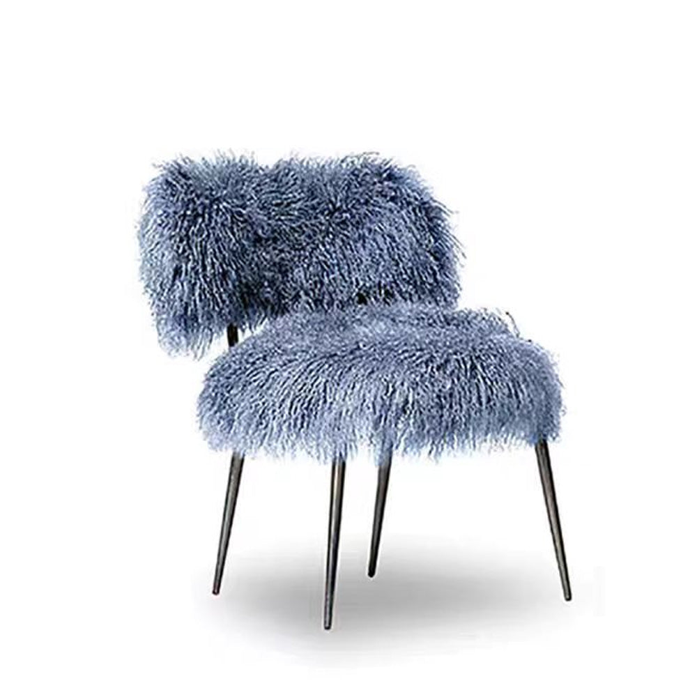 LIVARA EC1009 Leisure High-End Bentwood Wool Stainless Design Luxury Steel Fabric Chair