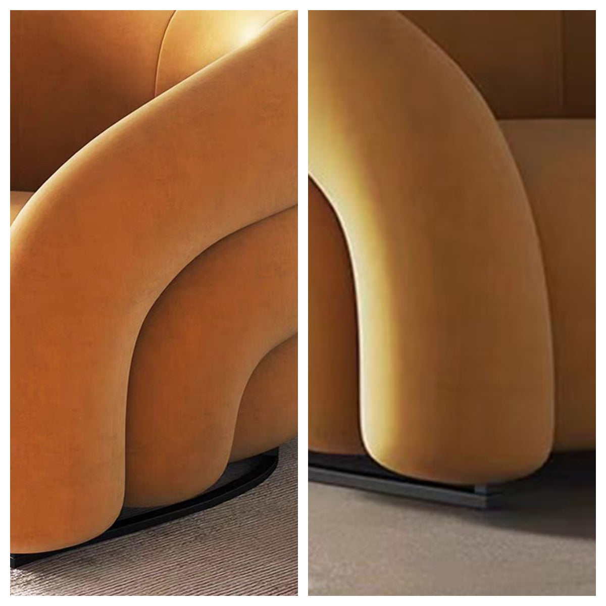 LIVARA EC1010 Leisure Stainless Rainbow Chair Imported Velvet Steel Pine Chair