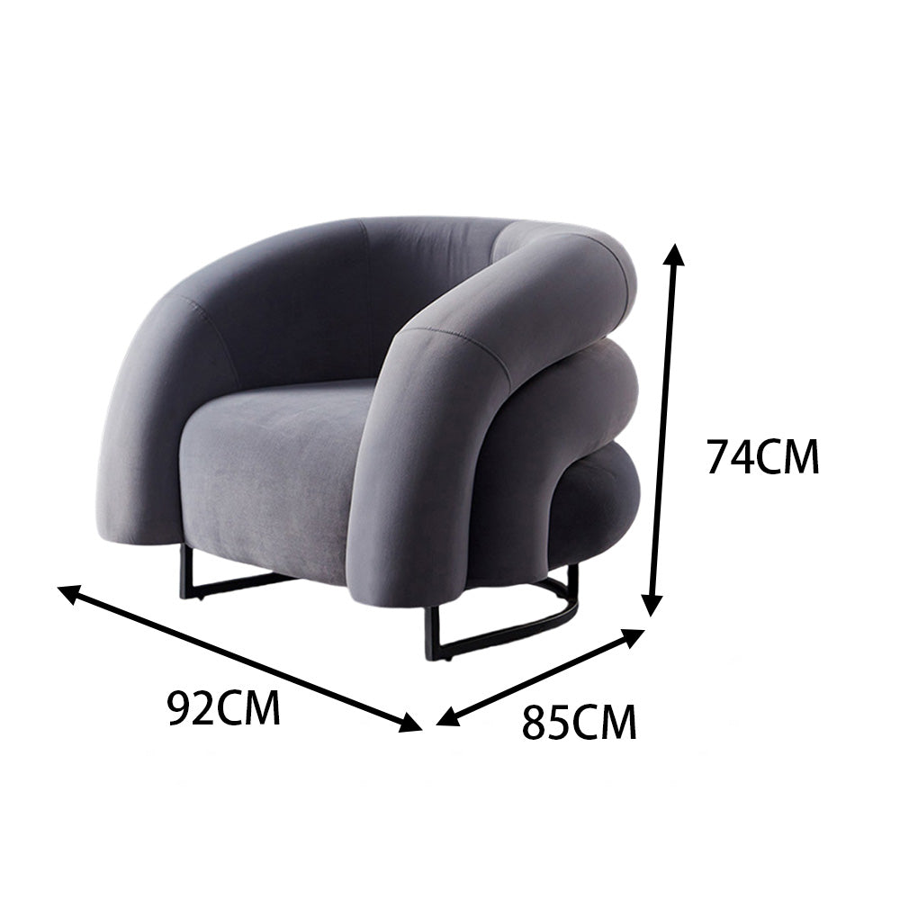 LIVARA EC1010 Leisure Stainless Rainbow Chair Imported Velvet Steel Pine Chair