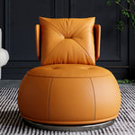 LIVARA EC1012 Frame Swivel Iron Sponge Leisure Leather Faux Chair