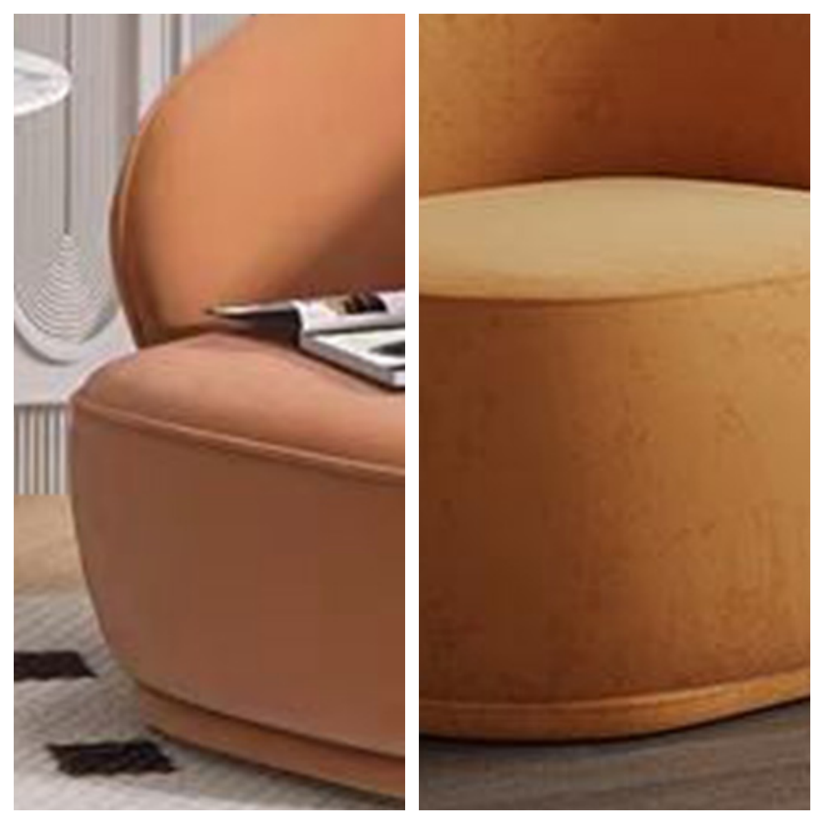 LIVARA EC1023 Frame High-Density Solid Board Shaped Sponge Wood Leisure Chair