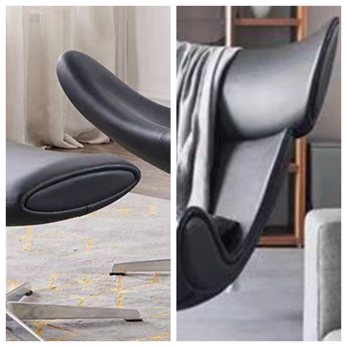 LIVARA EC1025 High-Density Alloy Aluminum Legs Sponge Swivel Chair