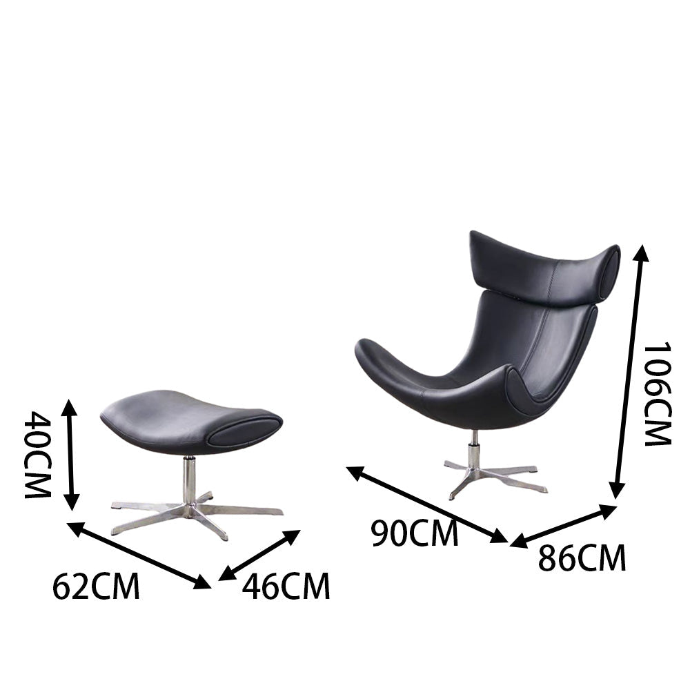 LIVARA EC1025 High-Density Alloy Aluminum Legs Sponge Swivel Chair