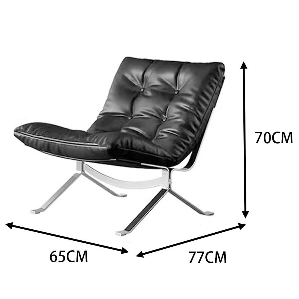LIVARA EC1029 Steel Down Fiber Stainless Leather Feather Leisure Ultra Chair