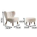 LIVARA EC1031 Wood Leisure Solid Sponge High-Density Lambswool Chair