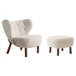 LIVARA EC1031 Wood Leisure Solid Sponge High-Density Lambswool Chair