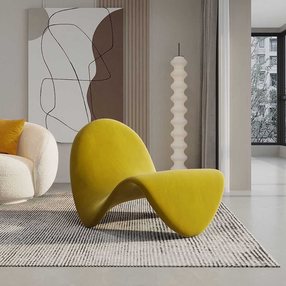LIVARA EC1034 Leisure Velvet Tongue-shaped Chair Fabric