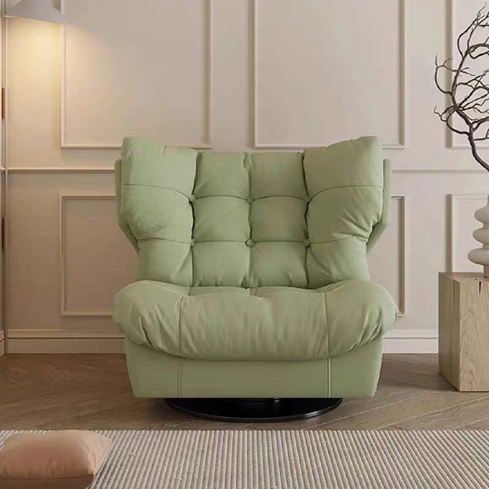 LIVARA EC1022 Leisure Matte Stainless Frame Fabric Round Steel Wooden Base Chair