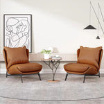 LIVARA EC1035 Leisure Down Minimalist Feather Curved Wood Design Chair