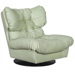 LIVARA EC1022 Leisure Matte Stainless Frame Fabric Round Steel Wooden Base Chair
