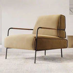 LIVARA EC1036 Solid Leisure Wood High-End Design Iron Frame Frame Chair