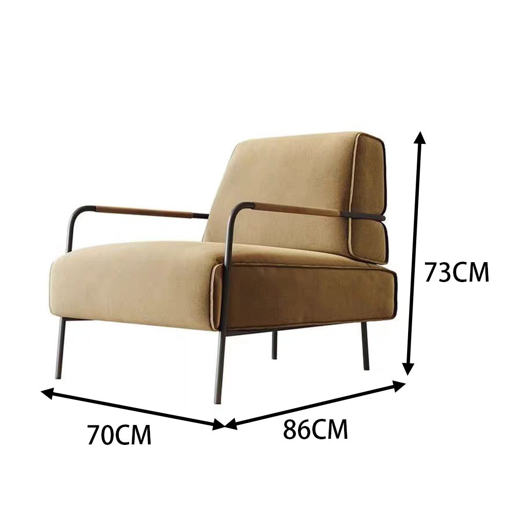 LIVARA EC1036 Solid Leisure Wood High-End Design Iron Frame Frame Chair